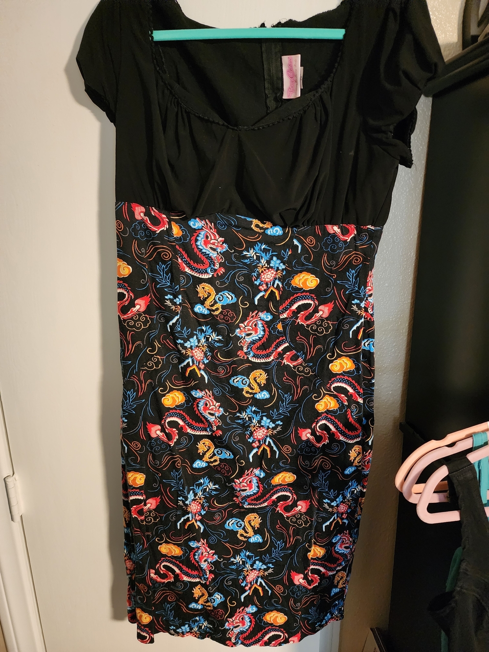 Pinup Couture Black Print Wiggle Dress